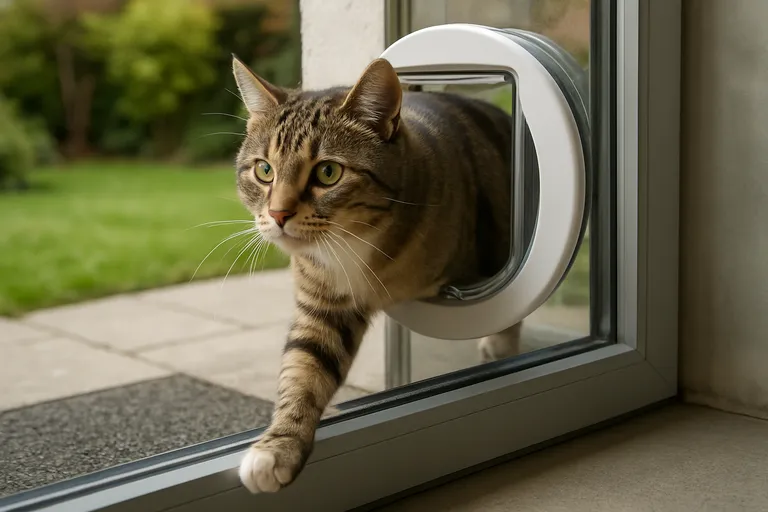 Kattenluiken in glas: voordelen, installatie en onderhoud